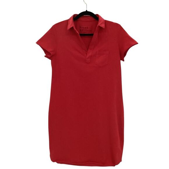 Frank & Eileen Lauren Polo Dress In Double Decker Red Mini Cotton Size Small - Picture 2 of 13